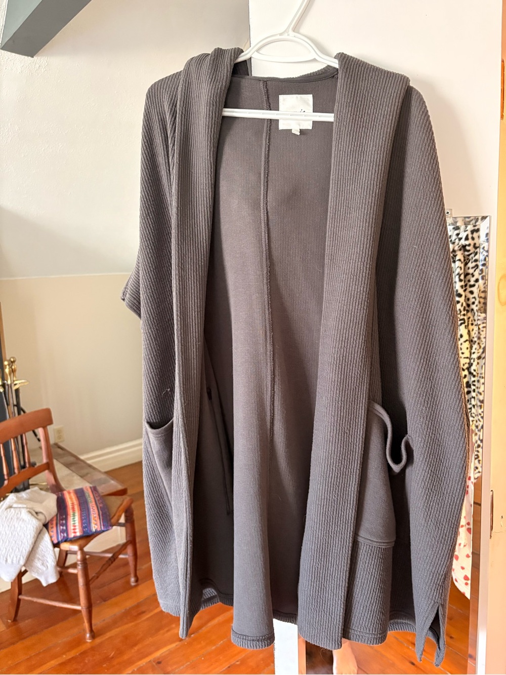 aerie 2/$25 OR $15 for 1 Hooded Open-Front Cardigan Sweater Charcoal Gray NWOT